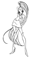 A coloring page of winx club